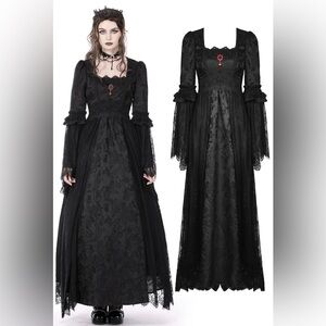 Dark in Love: Gothic Renaissance Maxi Dress (DW758)